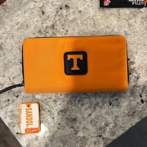 Sandol Orange Wallet with Black Logo